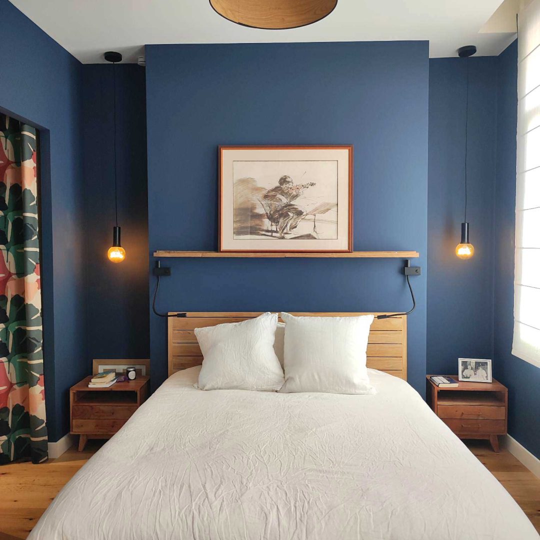 Agence M Com Marseille BInside Saint Raphael Architecte Decoratrice Interieur renovation saint raphael decoration chambre paretale bleu nuit